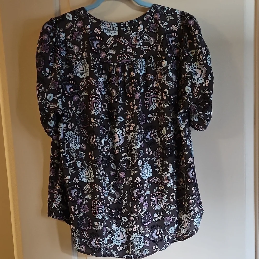 Torrid Black, Aqua and Purple Blouse - Picture 4 of 6